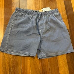 Cotton Men's Kahuna Drawstring Shorts, Worker Blue, Size L New